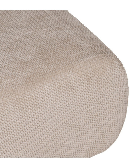 Grand Pouf moderne rectangulaire en Tissu Beige Bois de pin Bois MDF Ruben - 3