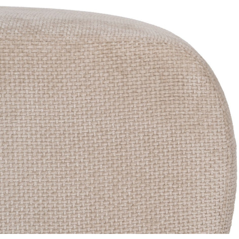 Grand Pouf moderne rectangulaire en Tissu Beige Bois de pin Bois MDF Ruben - 4