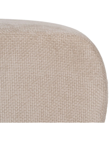 Grand Pouf moderne rectangulaire en Tissu Beige Bois de pin Bois MDF Ruben - 4