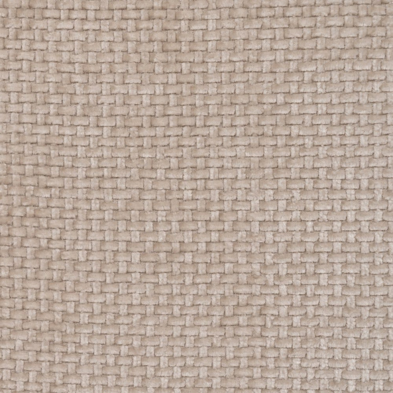 Grand Pouf moderne rectangulaire en Tissu Beige Bois de pin Bois MDF Ruben - 5