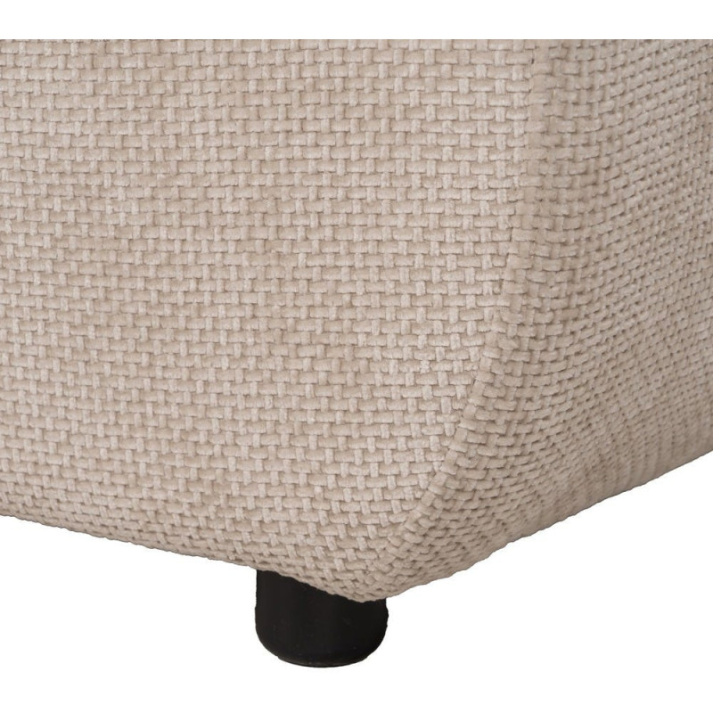 Grand Pouf moderne rectangulaire en Tissu Beige Bois de pin Bois MDF Ruben - 6