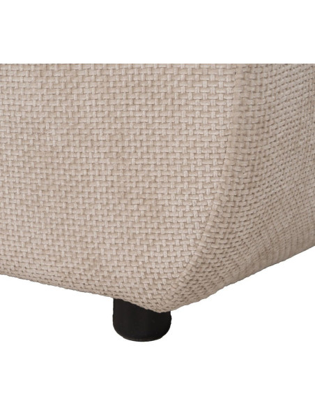 Grand Pouf moderne rectangulaire en Tissu Beige Bois de pin Bois MDF Ruben - 6