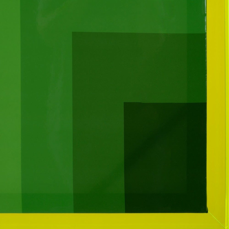 Toile murale imprimée motif géométrique 60x80 Vert Cadre en acrylique jaune - 2