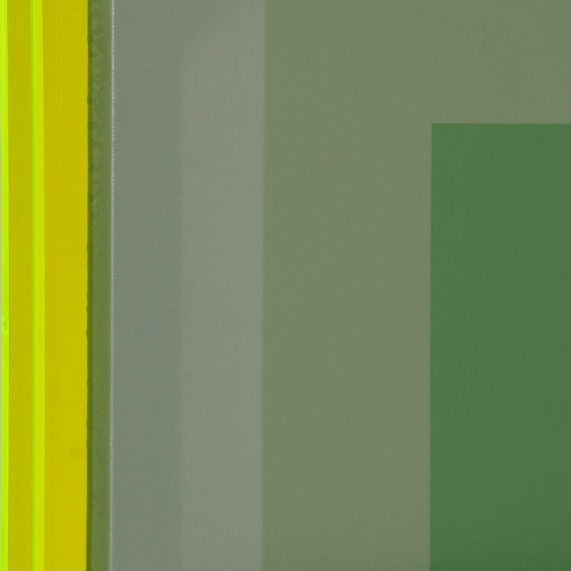 Toile murale imprimée motif géométrique 60x80 Vert Cadre en acrylique jaune - 3