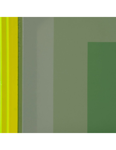 Toile murale imprimée motif géométrique 60x80 Vert Cadre en acrylique jaune - 3