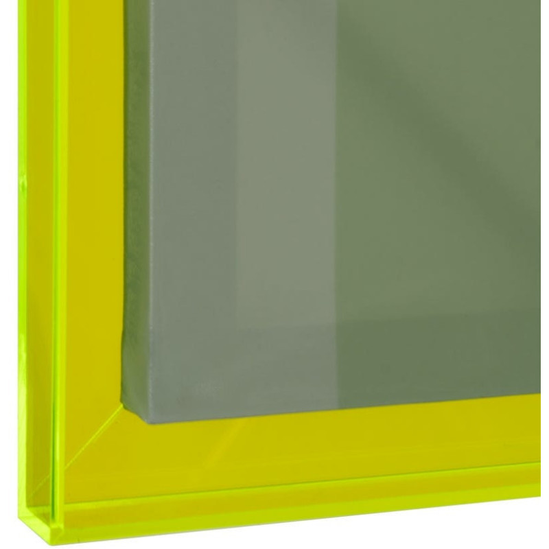 Toile murale imprimée motif géométrique 60x80 Vert Cadre en acrylique jaune - 5