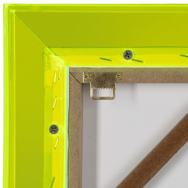 Toile murale imprimée motif géométrique 60x80 Vert Cadre en acrylique jaune - 6