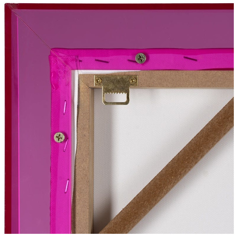 Toile murale imprimée motif géométrique 60x80 Rose Violet Cadre en acrylique violet Ameli - 6