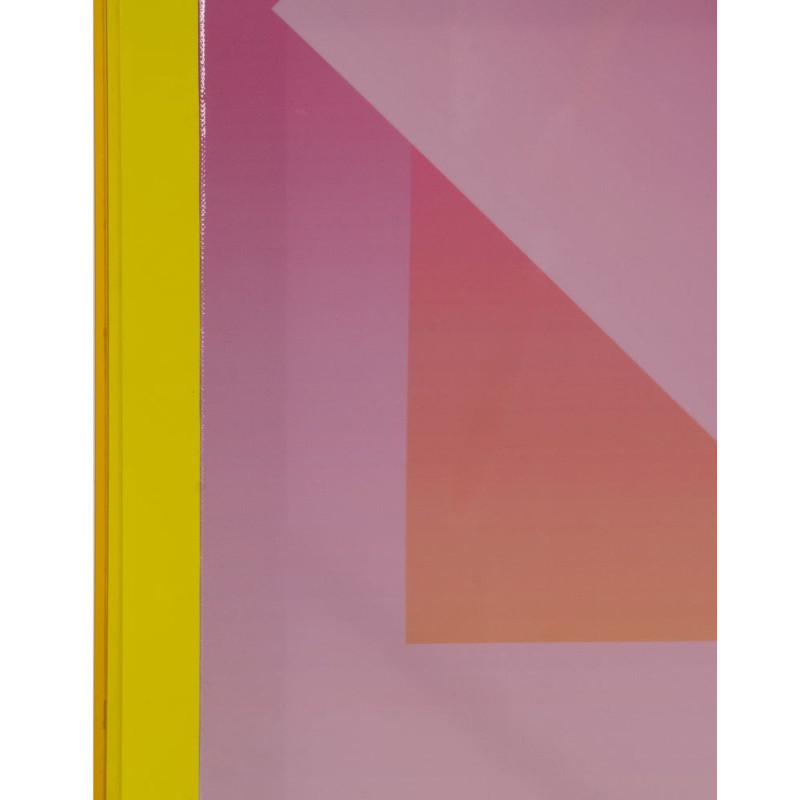 Toile murale imprimée motif géométrique 60x80 Rose Jaune Cadre en acrylique jaune Jarae (Lot de 2) - 4