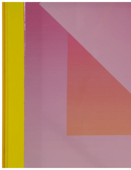 Toile murale imprimée motif géométrique 60x80 Rose Jaune Cadre en acrylique jaune Jarae (Lot de 2) - 4