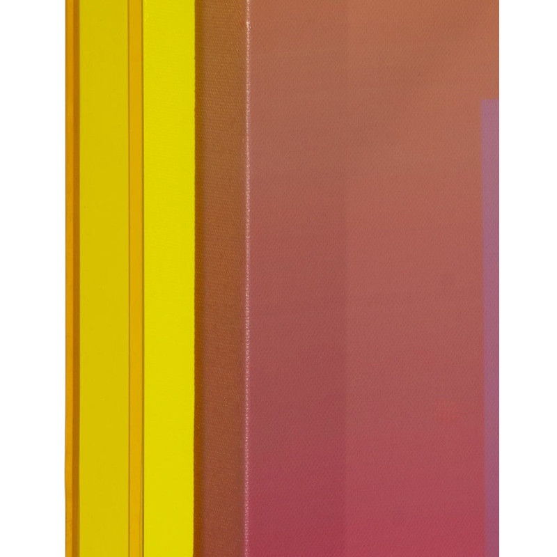 Toile murale imprimée motif géométrique 60x80 Rose Jaune Cadre en acrylique jaune Jarae (Lot de 2) - 6