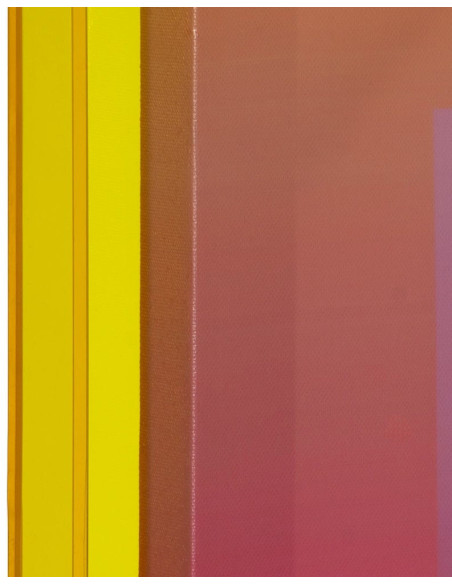 Toile murale imprimée motif géométrique 60x80 Rose Jaune Cadre en acrylique jaune Jarae (Lot de 2) - 6