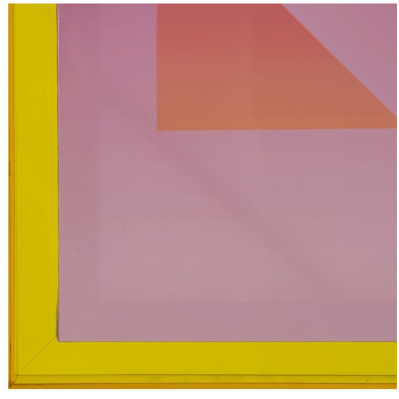 Toile murale imprimée motif géométrique 60x80 Rose Jaune Cadre en acrylique jaune Jarae (Lot de 2) - 7