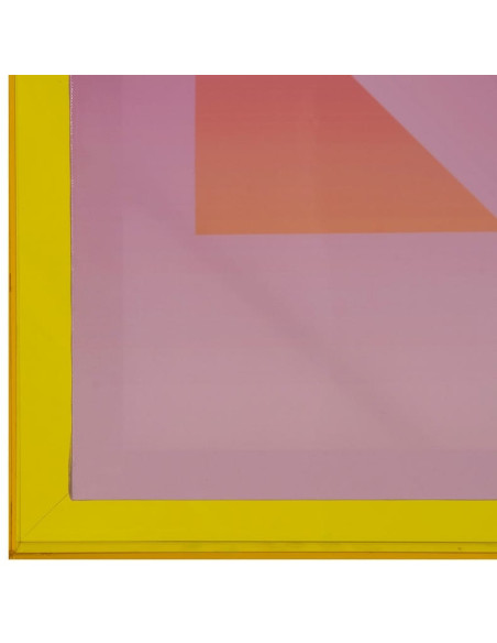 Toile murale imprimée motif géométrique 60x80 Rose Jaune Cadre en acrylique jaune Jarae (Lot de 2) - 7