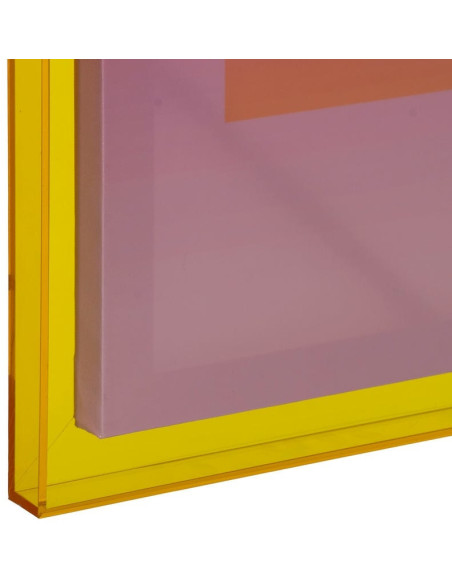 Toile murale imprimée motif géométrique 60x80 Rose Jaune Cadre en acrylique jaune Jarae (Lot de 2) - 8