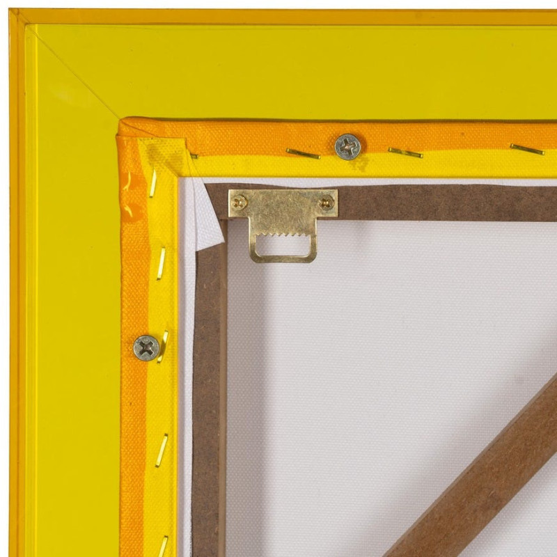 Toile murale imprimée motif géométrique 60x80 Rose Jaune Cadre en acrylique jaune Jarae (Lot de 2) - 9