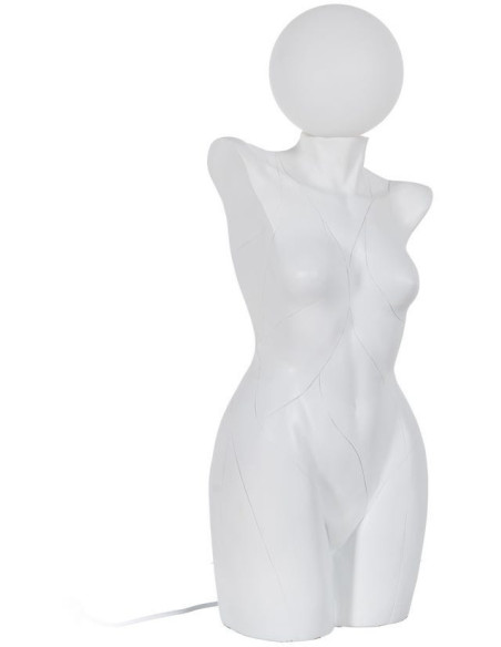 Grande Lampe à poser originale Corps de femme Hauteur 70 cm en Résine Blanc Soria - 1