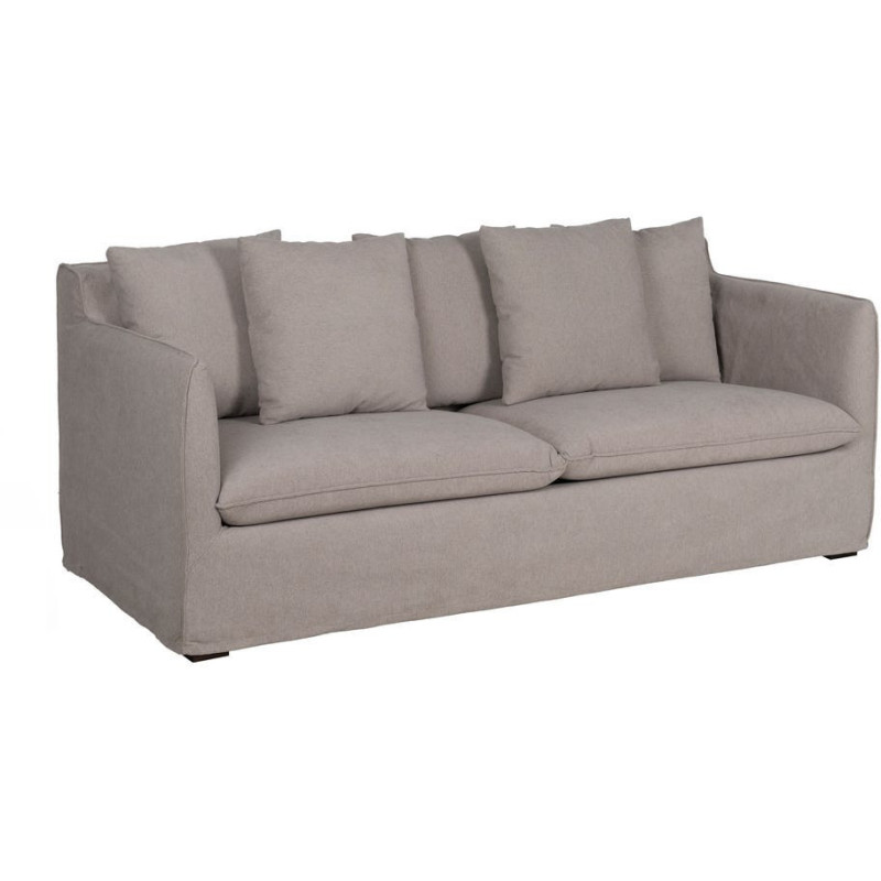 Grand Canapé moderne Droit 3 places en Tissu Vieux taupe Bois de pin Gregor - 1
