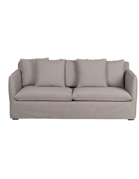 Grand Canapé moderne Droit 3 places en Tissu Vieux taupe Bois de pin Gregor - 2