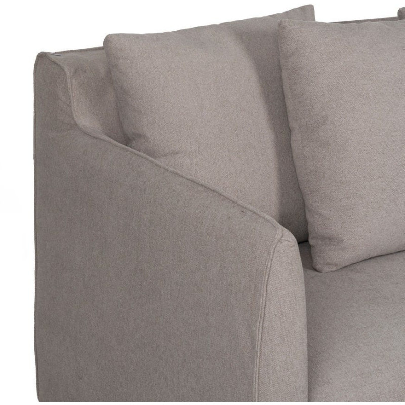 Grand Canapé moderne Droit 3 places en Tissu Vieux taupe Bois de pin Gregor - 4