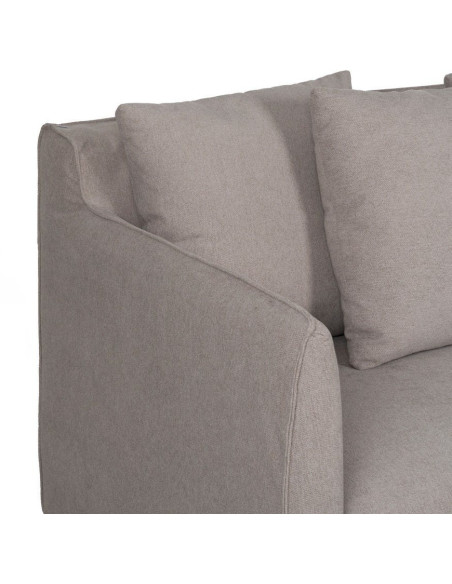Grand Canapé moderne Droit 3 places en Tissu Vieux taupe Bois de pin Gregor - 4