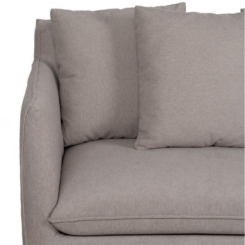 Grand Canapé moderne Droit 3 places en Tissu Vieux taupe Bois de pin Gregor - 5