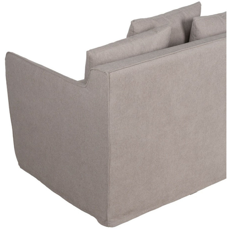 Grand Canapé moderne Droit 3 places en Tissu Vieux taupe Bois de pin Gregor - 12