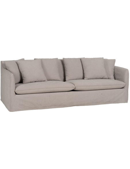 Grand Canapé moderne Droit 4 places en Tissu Vieux taupe Bois de pin Gregor - 1