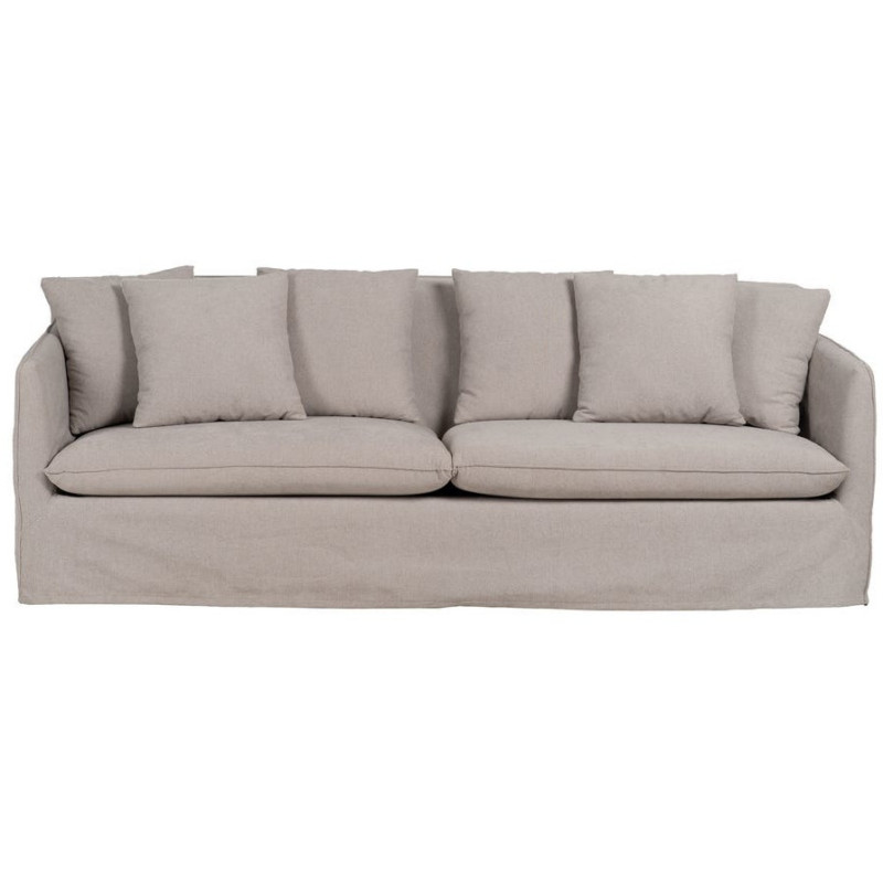 Grand Canapé moderne Droit 4 places en Tissu Vieux taupe Bois de pin Gregor - 2