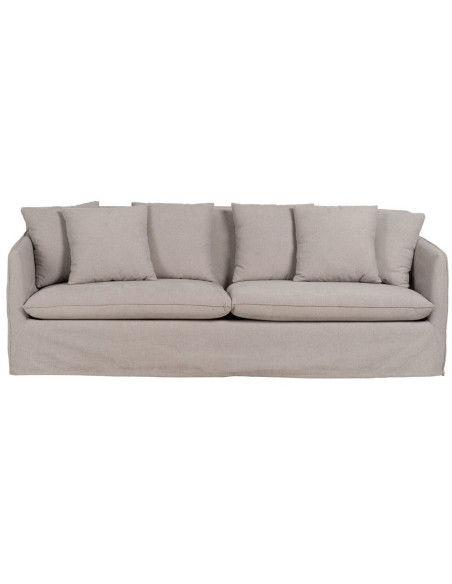 Grand Canapé moderne Droit 4 places en Tissu Vieux taupe Bois de pin Gregor - 2