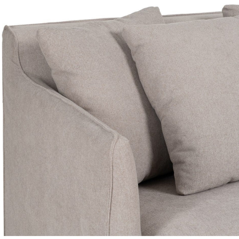 Grand Canapé moderne Droit 4 places en Tissu Vieux taupe Bois de pin Gregor - 4