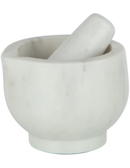 Mortier avec pilon en Marbre Blanc Tasoz - 1