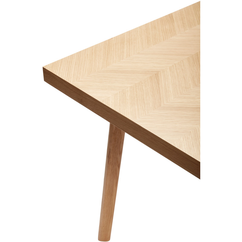 Table à manger moderne Rectangulaire 8 personnes en Bois MDF Naturel Effet chêne Herringbone - 4