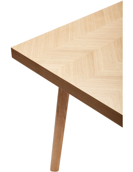 Table à manger moderne Rectangulaire 8 personnes en Bois MDF Naturel Effet chêne Herringbone - 4