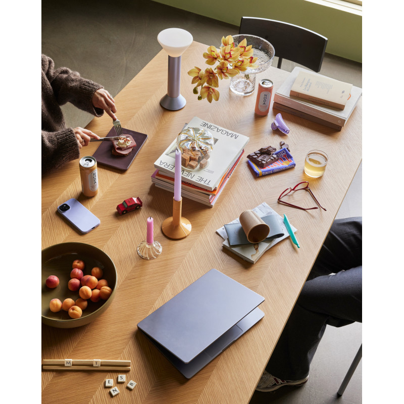 Table à manger moderne Rectangulaire 8 personnes en Bois MDF Naturel Effet chêne Herringbone - 8