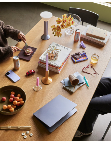 Table à manger moderne Rectangulaire 8 personnes en Bois MDF Naturel Effet chêne Herringbone - 8