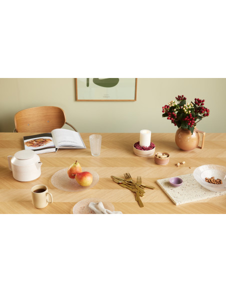 Table à manger moderne Rectangulaire 8 personnes en Bois MDF Naturel Effet chêne Herringbone - 9