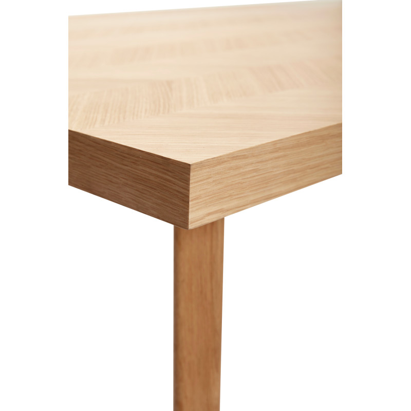 Table à manger moderne Rectangulaire 8 personnes en Bois MDF Naturel Effet chêne Herringbone - 5