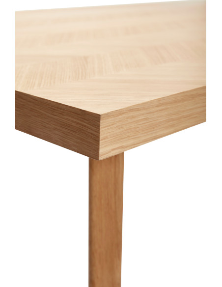 Table à manger moderne Rectangulaire 8 personnes en Bois MDF Naturel Effet chêne Herringbone - 5