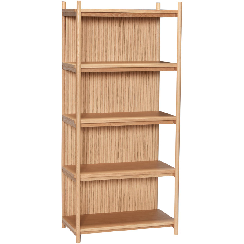 Grande Étagère moderne 5 niveaux en Bois MDF Naturel Effet chêne Corde en papier Heritage - 1