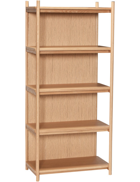 Grande Étagère moderne 5 niveaux en Bois MDF Naturel Effet chêne Corde en papier Heritage - 1