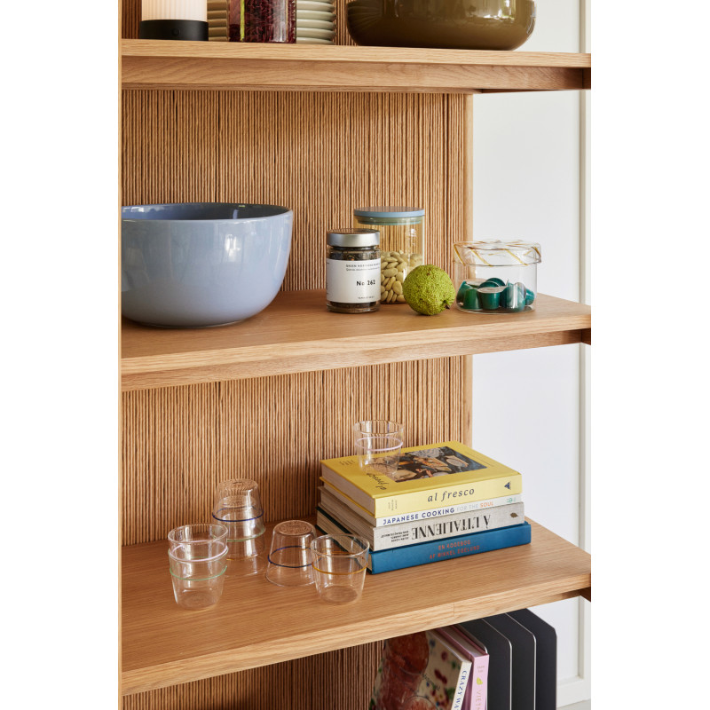 Grande Étagère moderne 5 niveaux en Bois MDF Naturel Effet chêne Corde en papier Heritage - 6