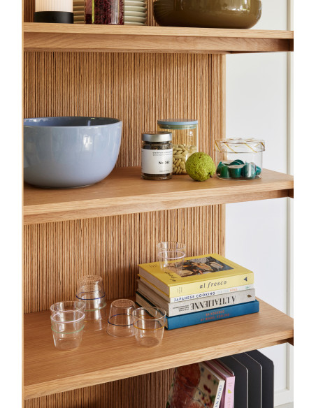 Grande Étagère moderne 5 niveaux en Bois MDF Naturel Effet chêne Corde en papier Heritage - 6