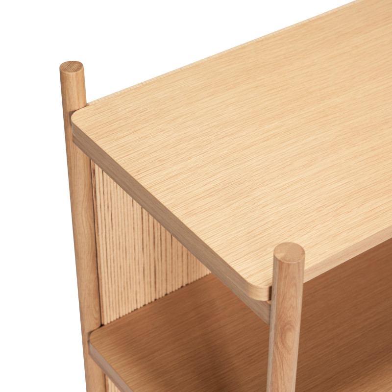 Grande Étagère moderne 5 niveaux en Bois MDF Naturel Effet chêne Corde en papier Heritage - 5