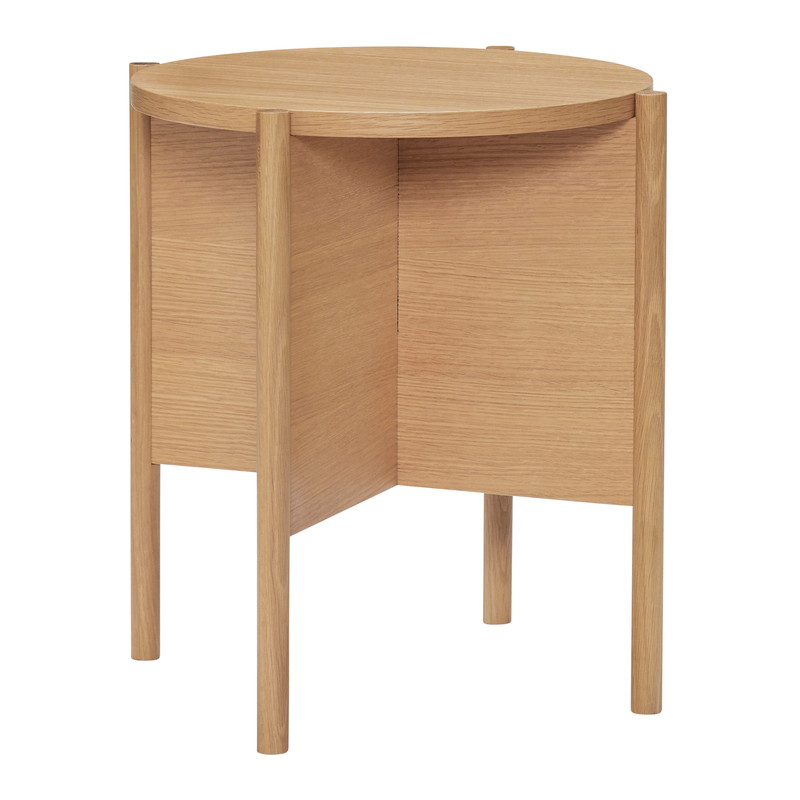 Table d'appoint moderne Ronde en Bois MDF Naturel Effet chêne Heritage - 1