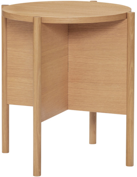 Table d'appoint moderne Ronde en Bois MDF Naturel Effet chêne Heritage - 1