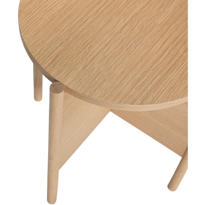 Table d'appoint moderne Ronde en Bois MDF Naturel Effet chêne Heritage - 3
