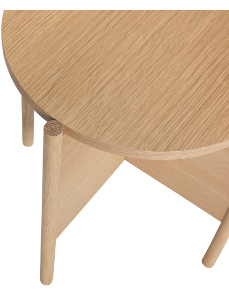 Table d'appoint moderne Ronde en Bois MDF Naturel Effet chêne Heritage - 3