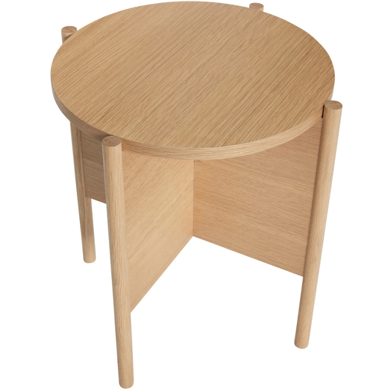 Table d'appoint moderne Ronde en Bois MDF Naturel Effet chêne Heritage - 5