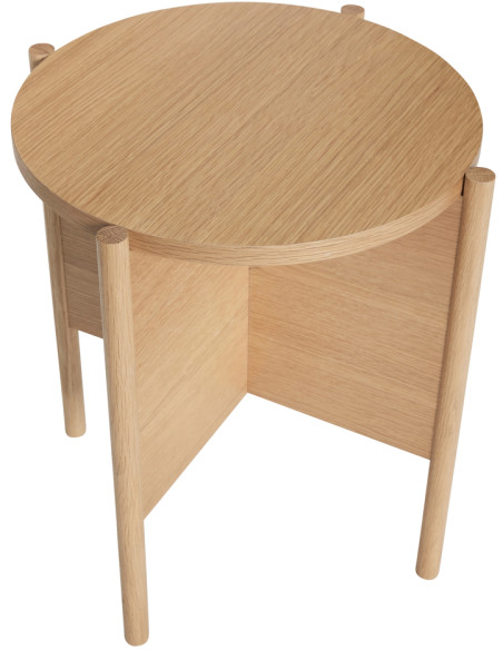 Table d'appoint moderne Ronde en Bois MDF Naturel Effet chêne Heritage - 5